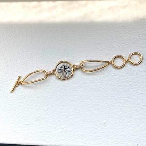 Silver gold dragonfly bracelet adjustable